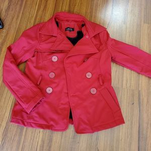 RUE 21 Rain Coat Trench Coat Red sz M